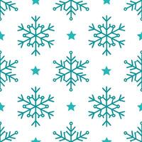 Sparkling snowflake and star seamless tile pattern with glittery accents and icy textures vector