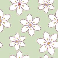 Spring blossoms seamless tile pattern featuring delicate cherry blossoms soft pastel colors and a refreshing feel vector