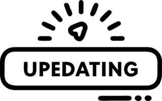 Software updates represented by an Updating message alongside a glowing circular progress bar in a digital interface Set 2 vector