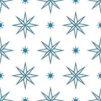 Sparkling Christmas stars and snowflakes seamless tile pattern with luminous winter accents vector