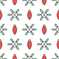 Sparkling Christmas lights and snowflakes seamless tile pattern with radiant winter accents vector