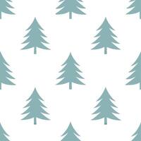 Soft winter seamless pattern with snow covered trees snowdrifts and gentle snowflakes for a peaceful winter scene vector