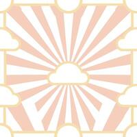 Soft spring sunshine seamless pattern with pastel colors and gentle rays for soothing serene backgrounds Set 2 vector
