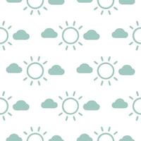 Soft spring sunshine seamless pattern with pastel colors and gentle rays for soothing serene backgrounds vector