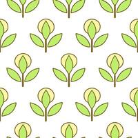 Soft spring sunshine and blooming tulips seamless tile pattern with pastel colors and fresh energy Set 2 vector