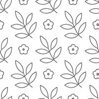 Soft spring nature seamless pattern with fine lines and minimalist botanical motifs for modern natural decor vector