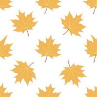 Soft autumn seamless pattern with muted yellow and orange leaves for a subtle elegant fall atmosphere vector