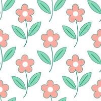 Soft summer flowers seamless pattern with pastel hues and gentle curves for calm soothing spring designs Set 4 vector