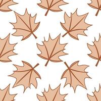 Soft autumn seamless pattern with delicate fall leaves and warm brown tones for a rustic cozy vibe vector
