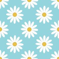 Soft daisy seamless tile pattern with fresh white petals and sunny yellow centers ideal for spring interiors vector