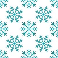 Snowflake and evergreen seamless tile pattern with frosty details and cool tones vector