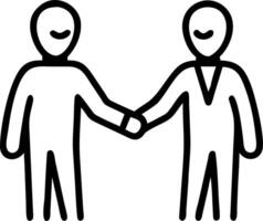 Smiling midlife business man shaking partners hand marking fresh collaboration HR endorsement forging supportive onboarding vector