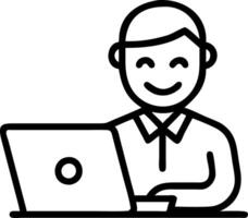 Smiling mature Indian businessman typing on laptop at desk busy executive manager using PC technology in office vector