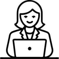 Smiling mature businesswoman entrepreneur using laptop at work professional 40 year old female executive in suit on computer at workplace vector