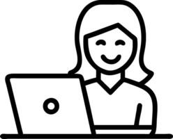 Smiling Hispanic young woman entrepreneur happy female executive manager looking at camera sitting at workplace with laptop portrait of confident businesswoman leader in her 30s at vector