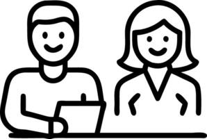 Smiling female financial advisor attorney lawyer or bank manager consulting client investor reading document at business meeting reviewing legal paper planning taxes working in off vector