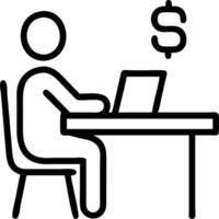 Sitting alone at wooden desk planning passive income creating courses structuring clear modules filming concise lessons vector