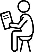 Sitting on stool reviewing passive income private lending terms evaluating borrower credit interest rates ensuring secure fixed returns vector