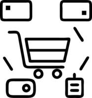 Shopping cart checkout illustrated by a digital shopping cart icon surrounded by multiple payment options such as credit cards and online wallets during checkout vector