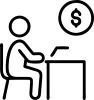 Sitting at minimalist desk evaluating passive income with royalties reviewing intellectual properties ensuring stable passive stream vector