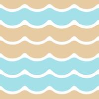 Serene beach waves seamless tile pattern with gentle rolling waves and soft golden sand vector