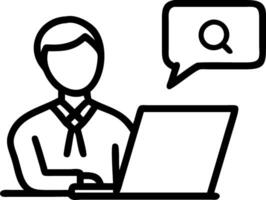 Senior businessman typing on laptop noting ideas focusing on e learning webinar Desk environment underlines efficient workflow vector