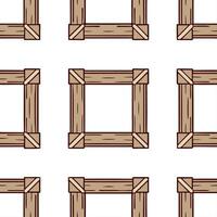 Rustic wooden frame seamless tile pattern with natural textures and earthy tones vector