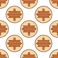 Rustic wooden signs seamless tile pattern with autumn quotes and warm tones vector