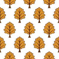 Rustic oak tree seamless tile pattern with autumn foliage and warm earthy tones vector