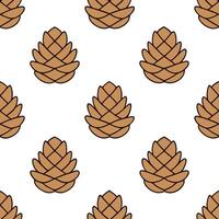 Rustic pinecones seamless tile pattern with warm brown tones and autumn textures vector