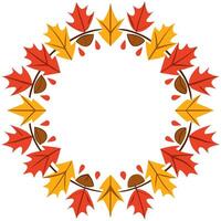 Rustic autumn wreath seamless tile pattern with colorful leaves and seasonal accents vector