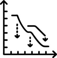Risk assessment glowing chart showing risk levels with red zones decreasing in a business analysis setting vector