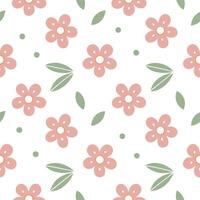 Romantic spring nature seamless pattern with soft floral arrangements and pastel color palette for delicate decor vector