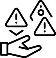Risk assessment a hand interacting with alert icons and hazard triangles showcasing risk management Set 2 vector