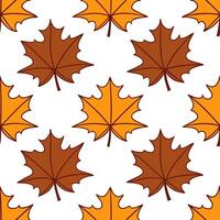 Rich autumn colors seamless tile pattern with falling leaves vibrant oranges reds and browns vector