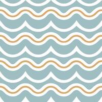 Retro summer waves seamless pattern with vintage wave designs and muted beach colors for nostalgic summer vibes vector