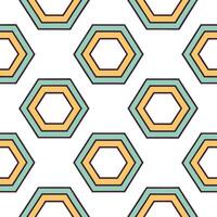 Retro polygon seamless tiles complementary colors on white background ideal for eye catching designs vector