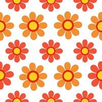 Retro inspired spring floral seamless pattern with bold and contrasting color schemes for lively designs vector