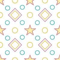 Retro geometric seamless tile pattern gradient colors on white background ideal for dynamic decor vector