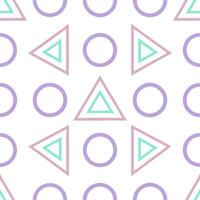 Retro geometric seamless tile pattern complementary colors on white background perfect for vibrant spaces vector
