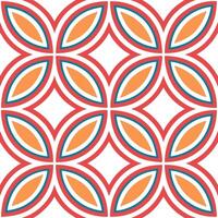 Retro geometric seamless tile pattern bold shapes vibrant colors isolated white background ideal for modern interiors vector