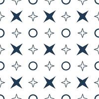 Retro geometric seamless tile pattern celestial motifs on white background perfect for mystical decor Set 2 vector