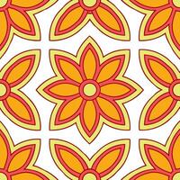 Retro abstract floral seamless pattern with bold colors and dynamic shapes for vibrant designs vector