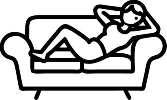 Relaxed young African American woman naps on comfortable sofa with eyes closed leaning on couch in living room enjoying chill and resting at home peaceful sleep concept vector