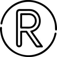 Registered trademark illustrated by a holographic R symbol representing legal and branding security in a corporate setting vector