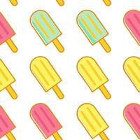 Refreshing popsicle seamless tile pattern with bright juicy colors and cool summer energy vector