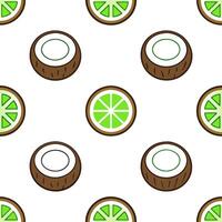 Refreshing coconut drink seamless tile pattern with a tropical flair and beach vibes vector