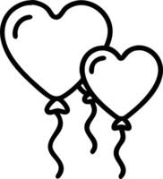 Red heart shaped party balloons isolated on transparent background representing Christmas and happy birthday themes Set 8 vector