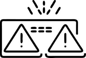 Red warning triangles with glowing system warning text on a high tech dashboard display vector