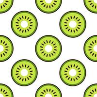 Refreshing kiwi fruit seamless tile pattern with bright green flesh and tiny black seeds vector